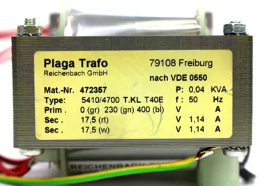 Plaga Trafo 5410/4700 472357 Transformer, 0,04 kVA