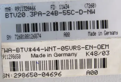 NEW REXROTH R911326466 OPERATOR TERMINAL BTV20.3PA-24B-55C-D-NW