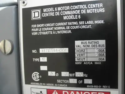 USED SQUARE D MODEL 6