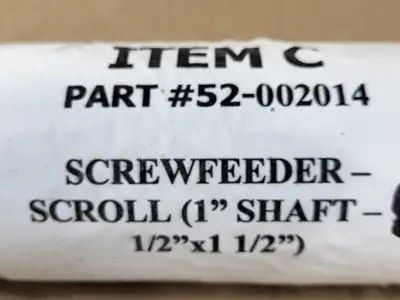 Conveyor Screw Feeder Scroll 1" Shaft - 1/2" x 1-1/2", 52-002014