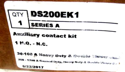 NEW CUTLER HAMMER DS200EK1 AUXILLIARY CONTACT KIT SERIES A 1031GH89