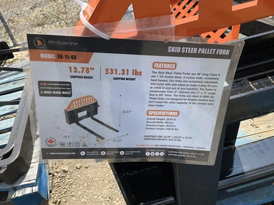 Used WOLVERINE FK-11-48 SKID STEER PALLET FORK Pallet Forks Michigan US | Miedema Asset Management Group #1468726