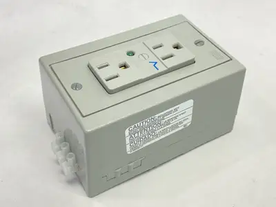 USED HUBBELL DIN RAIL UTILITY BOX COMPLETE UNIT TVSS DIN RAIL BOX 15A TVSS