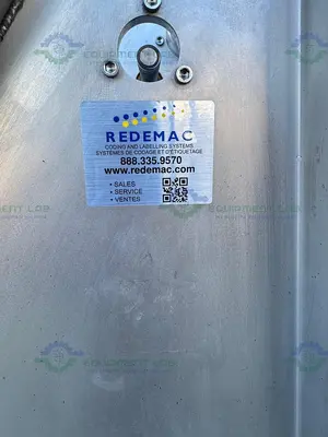 USED REDEMAC STAINLESS STEEL DUAL CONVEYOR PACKAGING MACHINE W/ OPTEL PHARMAPROOF