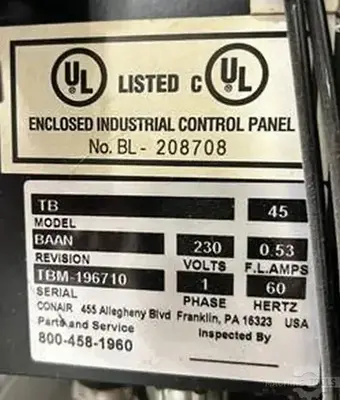 USED 2016 CONAIR EQP2DRY/MDCW50