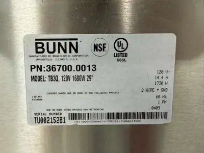 Used Bunn Used Bunn 36700.0013 TB3Q 3 Gallon Iced Tea Brewer with a Dispenser 120V 2 Coffee Equipment Illinois US | Falcon Restaurant Supply #1375115