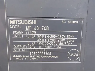 Mitsubishi Melsec-Q MR-J3-70B AC Servo Drive 750W  Out 170V 0-360Hz 5.8A Used