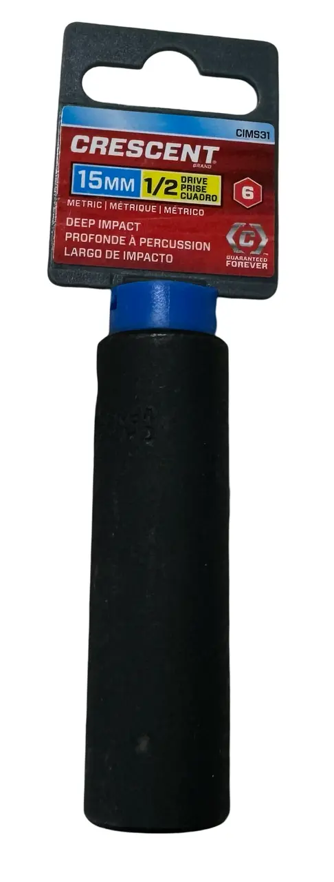 Crescent 1/2" Drive 15mm Deep Impact Socket 6 Point CIMS31