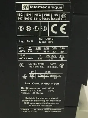 USED TELEMECANIQUE LP1D4011