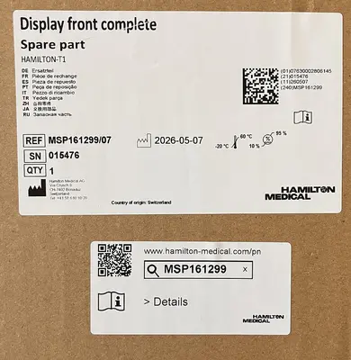New | in-Stock HAMILTON MEDICAL T1 Medical Parts | Denova Medical #1522130