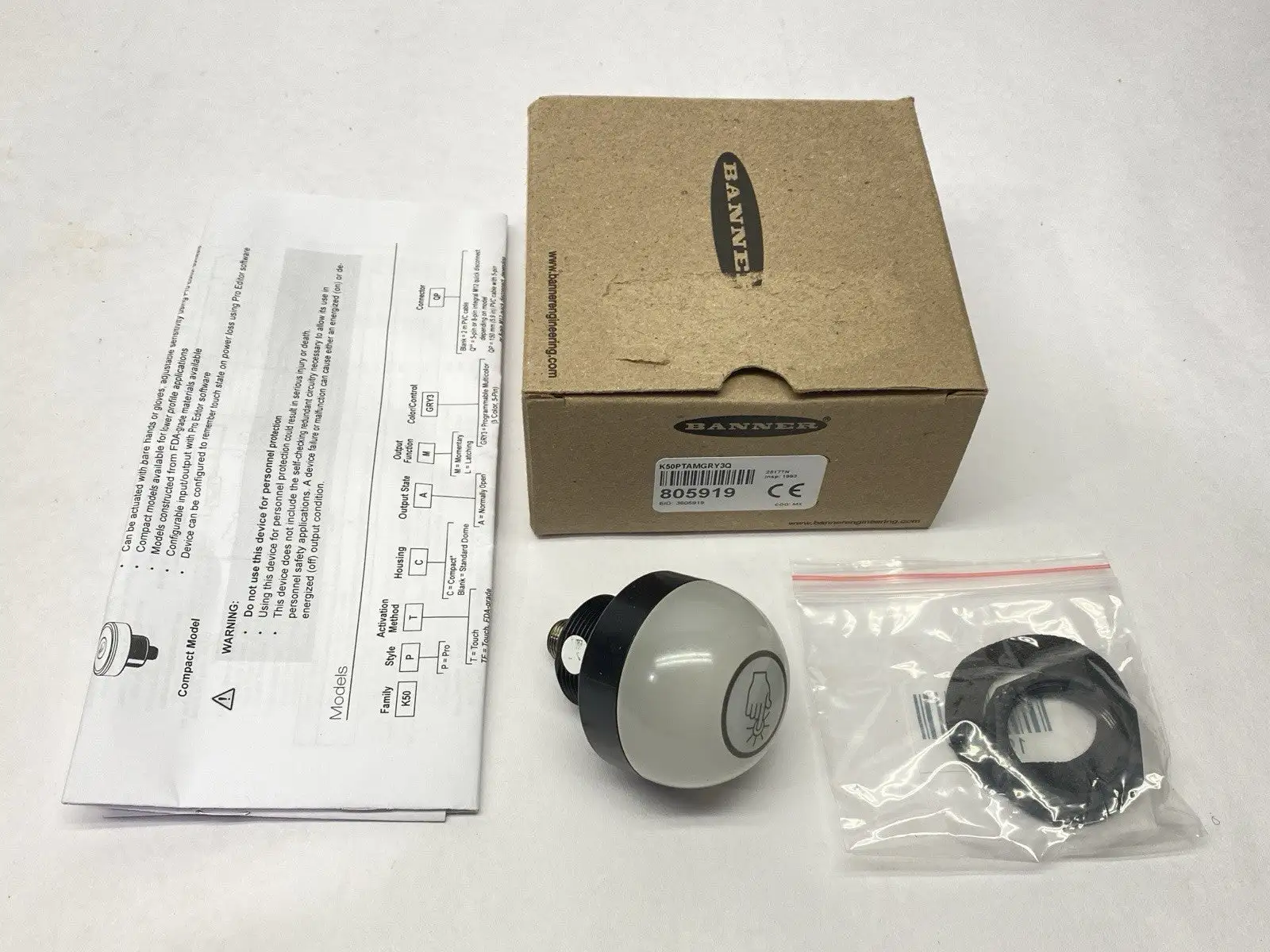 NEW BANNER K50 PRO TOUCH SERIES 3-COLOR RGB TOUCH SENSOR 805919