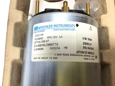 WESCHLER INSTRUMENTS 103211A 1PH 2W 5A Single-Phase & Polyphase Wattmeter