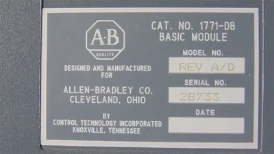 Allen Bradley 1771-DB/A PLC-5 Basic Module Rev. A/D Used