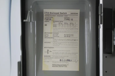 New | in-Stock ITE-Siemens F221H Switchgears California US | Davliegogo LLC #1707908