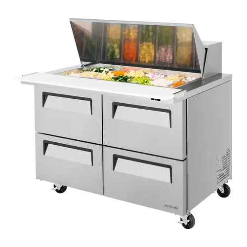 Turbo Air TST-48SD-18-D4-N 48" Super Deluxe Mega Top Sandwich/Salad Prep Table w/ Refrigerated Base, 115v