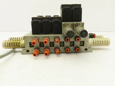 SMC NVFS3100-5FZ  5-Station Pneumatic Manifold with 24VDC Solenoid Valves