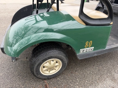 (1) 2014 E-Z-Go golf cart with a Kawasaki gas engine, does not include Club canopy or ball washer, f...