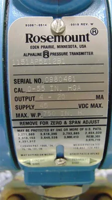 Rosemount 1151AP5E12B1 Alphaline Pressure Transmitter New NIB