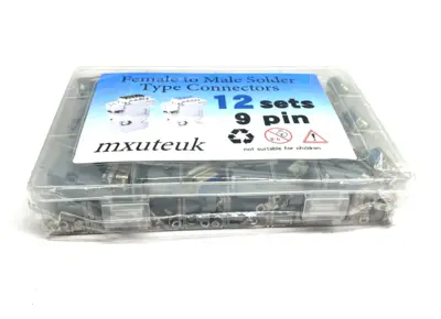 X002X2OKOB,MX-DB9 | Mxuteuk X002X2OKOB Female - Male Solder Type Connector DB9 MX-DB9 12 Sets 24 Pcs - New