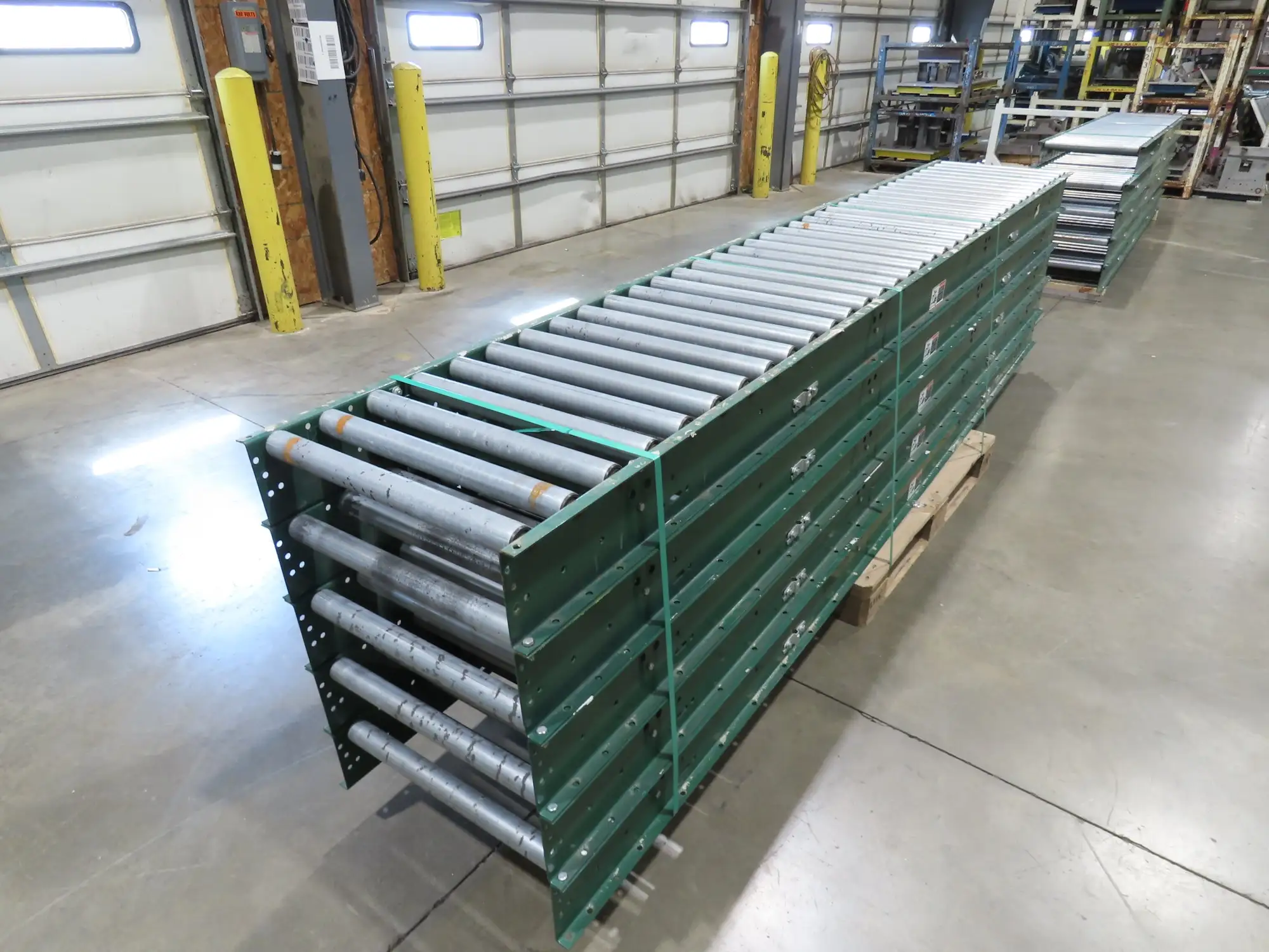 Dematic Rapistan 24"x 12' Gravity Roller Conveyor 22"BF 1.9"Dia  5-Sections 60'L