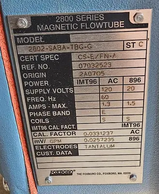 USED FOXBORO 2802-SABA-TBG-G