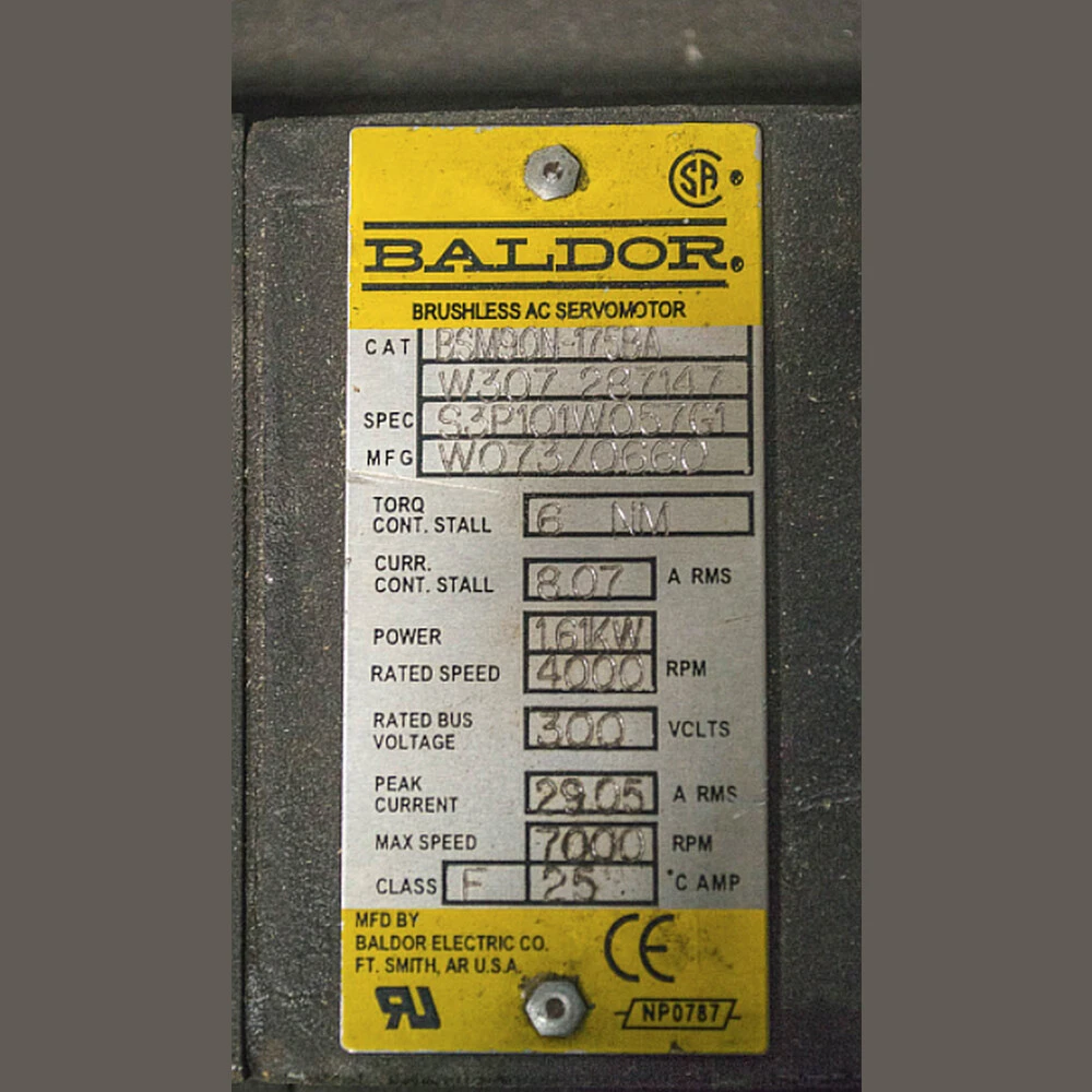 Baldor 2 HP Brushless Servo Motor