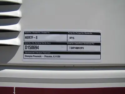 Used GARDNER DENVER HER7F-8 Tank Mounted Air Compressors California US | Bay Line Tool #1316245