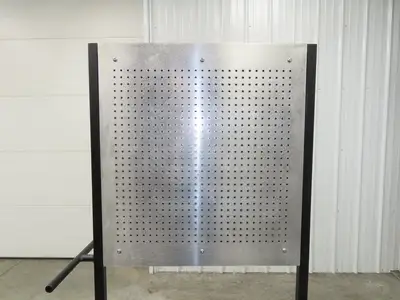 Mobile Work Cart Pegboard Workstation Caster Wheels 31x34" W/ 34x22" Base