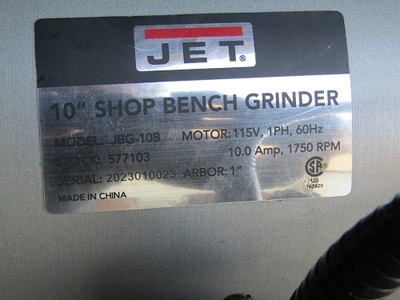 Used JET JBG-10B Pedestal Type Grinders (Double End) New Jersey US | National Machinery Exchange #1498738