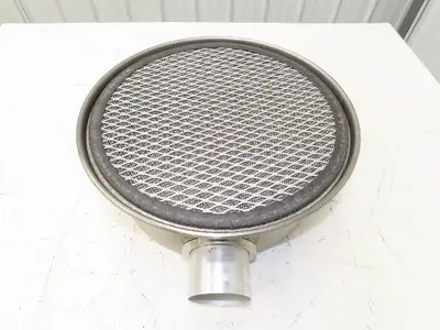AEC Stainless Hopper Vacuum Receiver Bin Top 14x6" Size 3" Inlet 15" Screen