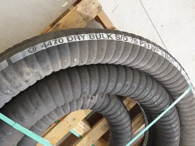Jason 4470 Dry Bulk Material Suction Hose 4" ID x 49' Gum Rubber 75 PSI