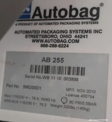 Used AUTOBAG AB 255 Baggers Illinois US | Aaron Equipment #1513187