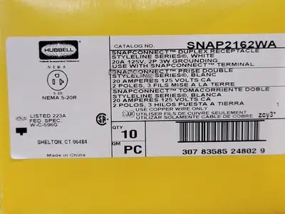 NEW HUBBELL SNAP2162WA