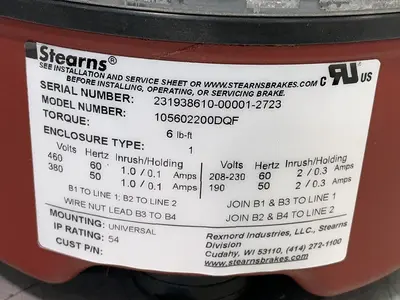 Used STEARNS 105602200DQF Motors (misc) Ohio US | HGR 24 #1521317