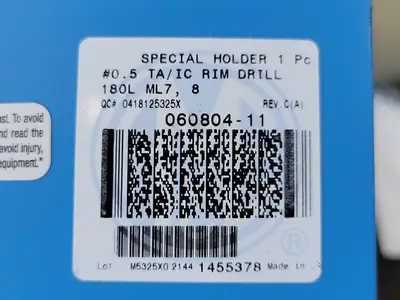 Special Holder #0.5 TA/IC RIM DRILL 180L ML7 8 QC#0418125325X