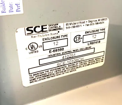Used SCE ELECTRICAL ENCLOSURE TYPE 12 10"H X 10"W X 6" DEPTH Electrical Boxes | Maverick Industrial Sales #1120079