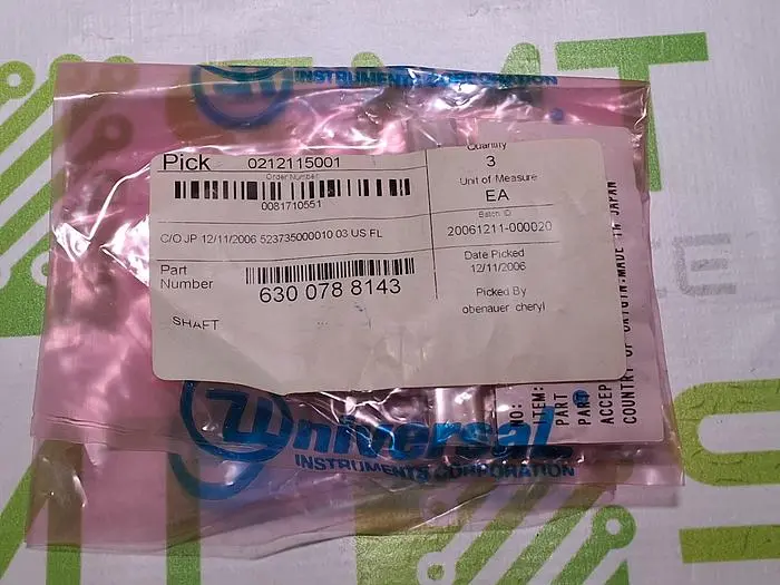 UNIVERSAL INSTRUMENTS 6300788143 SHAFT - LOT OF 3 - NEW