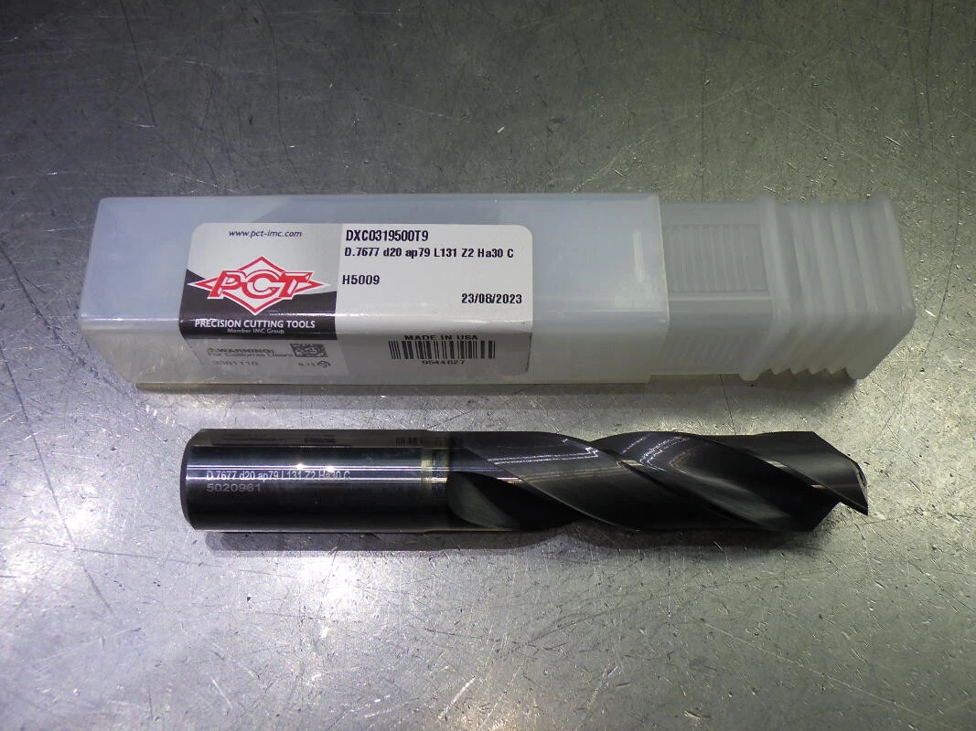 PCT 19.5mm Coolant Thru 3xD Carbide Drill 20mm Shank DXC0319500T9 (LOC1128D)