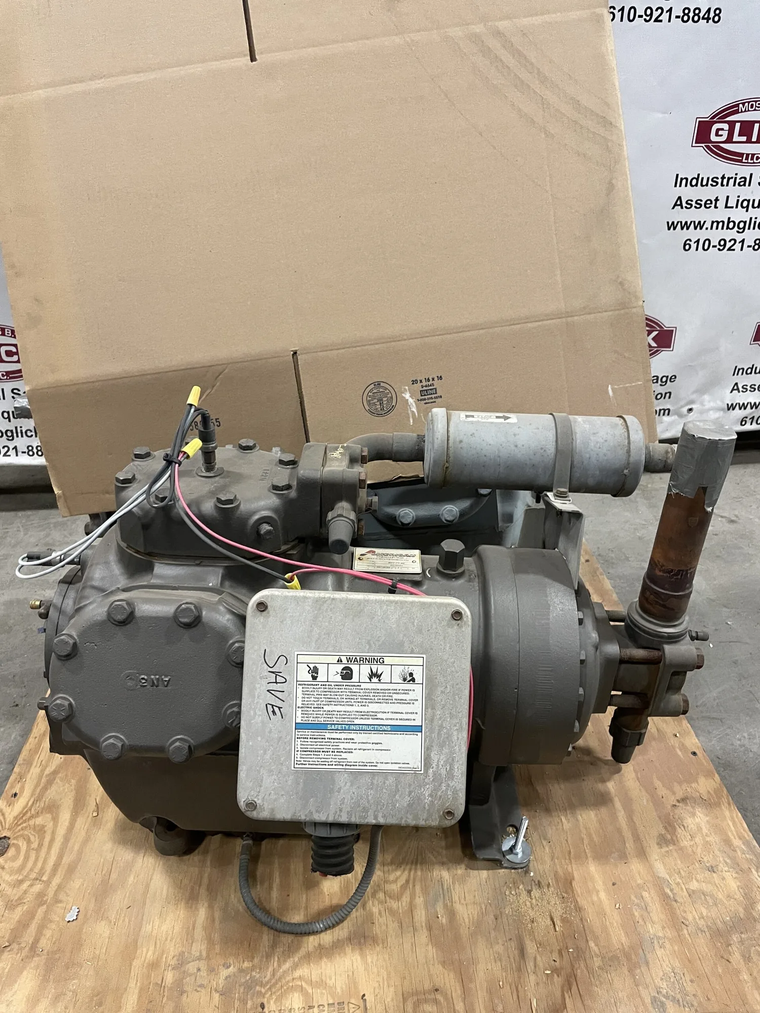 American Hermetics 06EF275360 Semi-Hermetic Refrigeration Compressor 3PH