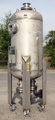 SPC7714  Tank 80 gallon vertical tank, Stainless Steel, MAWP 125 PSIG @ 300 °F internal, dish surge tank