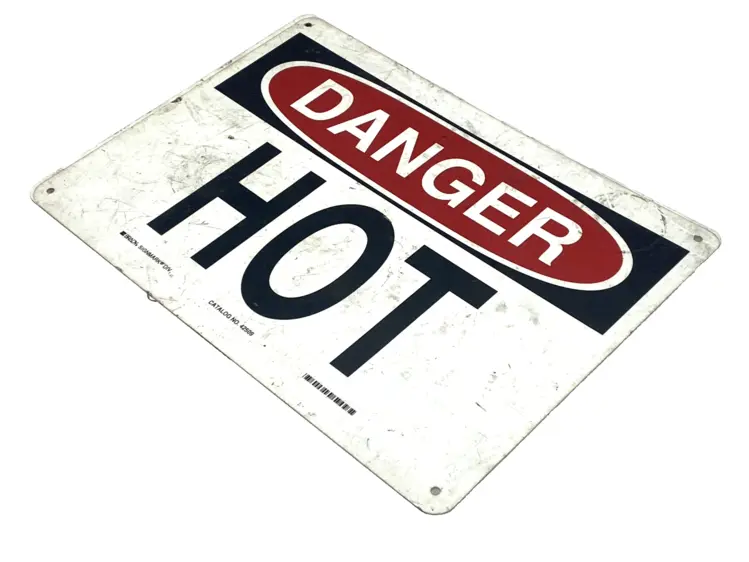 Used Brady Danger Hot Sign 10"x14" Aluminum Safety Products (Other) Michigan US | Maverick Industrial Sales #1396877