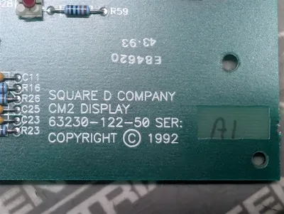 Square D 63230-122-50 PowerLogic CM2 Display Board Series A1 Used