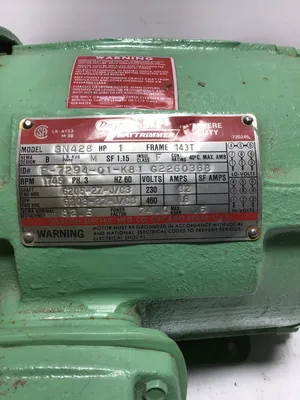 Dayton 3N428 Severe Duty Electric Motor 1HP 3PH