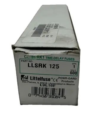 NEW LITTELFUSE LLSRK-125 RK1 TIME DELAY FUSES 600VAC LLSRK125