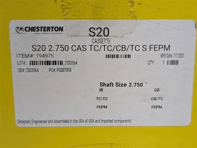 Chesterton S20 Double Cartridge Seal Kit 194975 2.750" Shaft Size 20 New NIB
