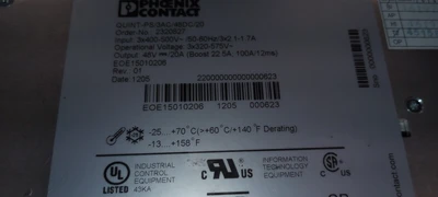 Used Phoenix Contact PS/3AC/48DC/20 Power Supplies Arizona US | ASSET CONVERSION SPECIALISTS, INC. #1421839