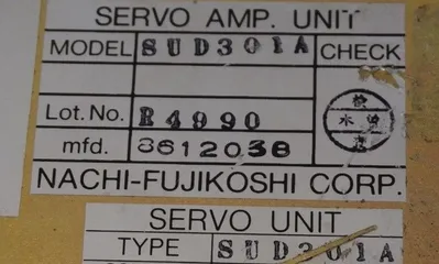 USED NACHI FUJIKOSHI CORP. SUD-301A SERVO AMPLIFIER UNIT SUD301A