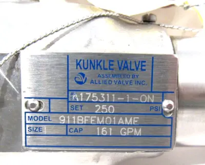 NEW KUNKLE 911BFEM01AME RELIEF VALVE