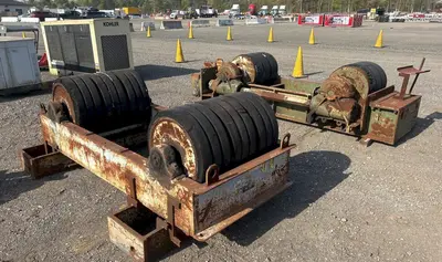 120 TON (240,000 LBS) RANSOME PANDJIRIS POWERED TANK TURNING ROLLS, POWER & IDLER: STOCK #23144