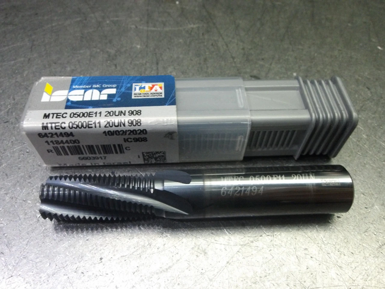 Iscar TPI20 UN 5 Flute Carbide Thread Mill 1/2" Shank MTEC0500E1120UN908 (LOC2201)